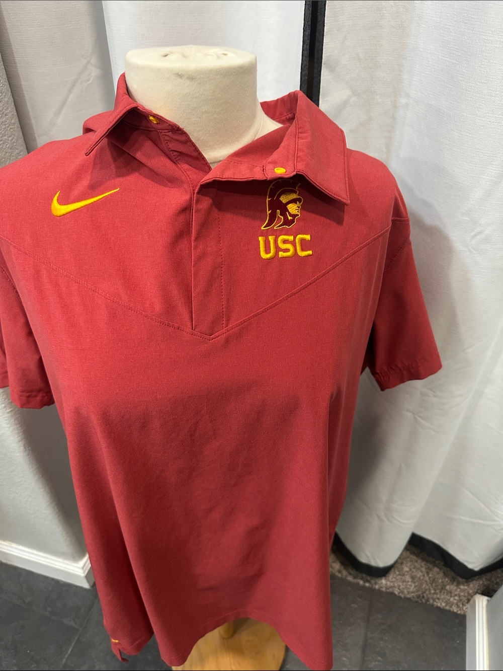 Nike USC Cardinal Polo with Yellow Accents
